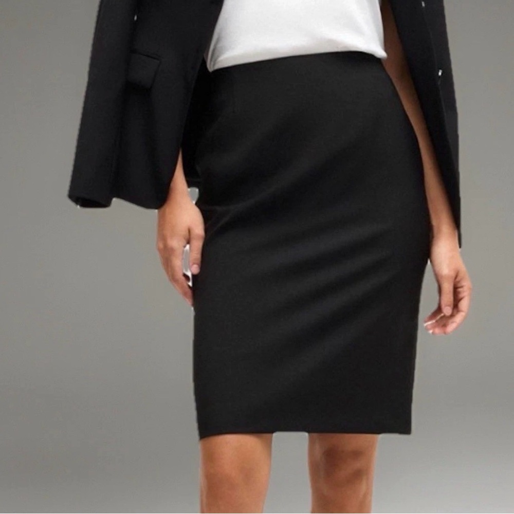 Womens Black Straight Pencil Skirt Size 6 Classic Office Lined Work Knee Length